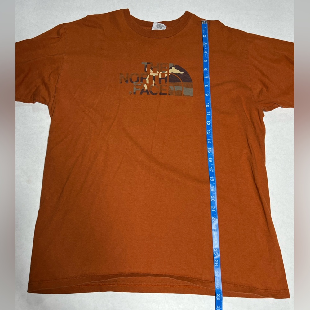 Orange and camo North face Tshirt size XL